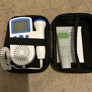 Portable White and Blue Fetal Doppler